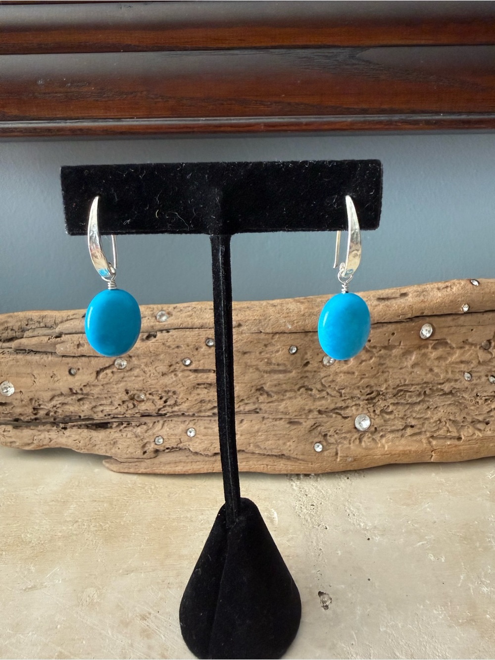 Handcrafted Turquoise & Sterling Silver Drop Earrings
